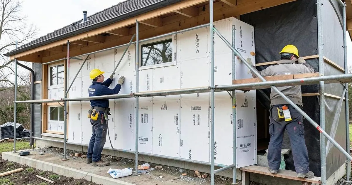 Chantier d’isolation par l’extérieur à Bourges